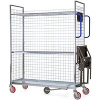 Ameise® Kommissionierwagen AK-L, 3 Gitterwände, inkl. 1 Zwischenboden, HxBxT 1.625 x 660 x 1.330 mm von Ameise®