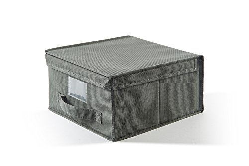 Perfekt mehr EasyBox Aufbewahrungsbox aus Kunststoff, Stoff, Asche, 28.0 x 30.0 x 15.5 cm von Perfetto