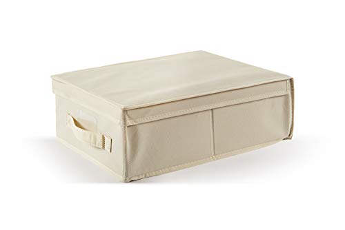 Perfekt mehr EasyBox Aufbewahrungsbox aus Kunststoff, Stoff, Ecru, 30.0 x 40.0 x 13.0 cm von Perfetto