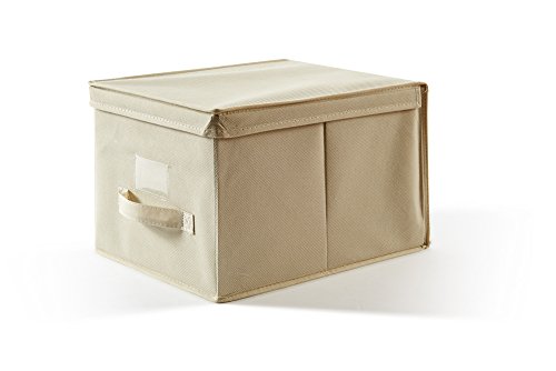 Perfekt mehr EasyBox Aufbewahrungsbox aus Kunststoff, Stoff, Ecru, 30.0 x 40.0 x 25.0 cm von Perfetto
