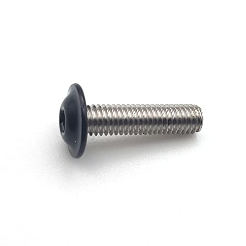 Metallschrauben M5 x 20 mm RAL 9005 schwarz dunkel Linsenkopf Innensechskant mit Sockel Edelstahl A2 50 Stück von Perffixe