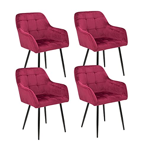 Perfur Casa® Esszimmerstühle 4er Set-Samt Rosa: Esszimmer Set - Stuhl für Ihren Esstisch auch Stühlen Eessel Stühle mit Ihres Esszimmer von Perfur Casa