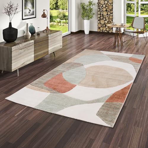 Designer Teppich Maui Beige Grün Modern - Moderner Teppich mit Konturenschnitt und trendigem Muster - Perfekt für Wohnzimmer, Esszimmer von Pergamon