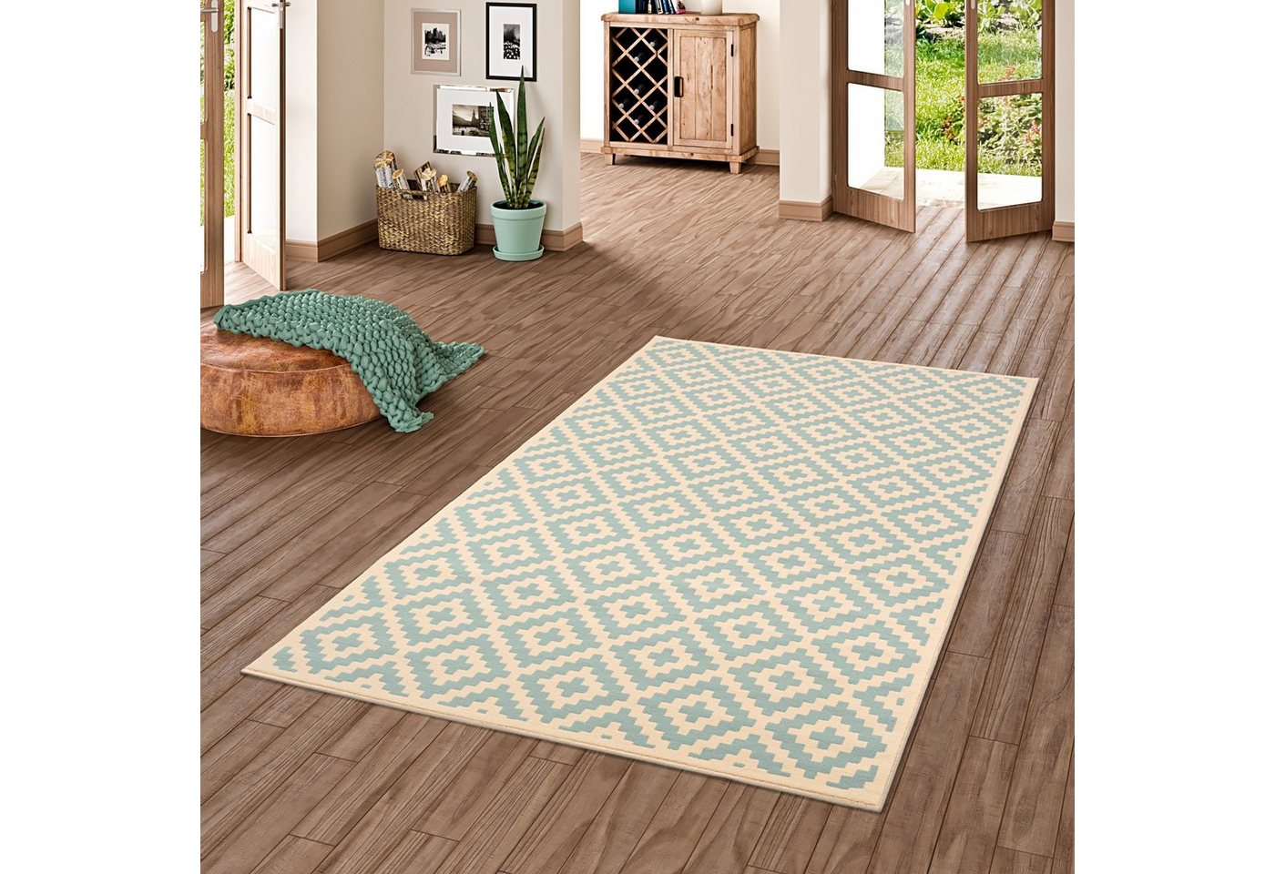 Designteppich Designer Kurzflor Teppich Moderne Muster, Pergamon, Rechteckig, Höhe: 9 mm von Pergamon