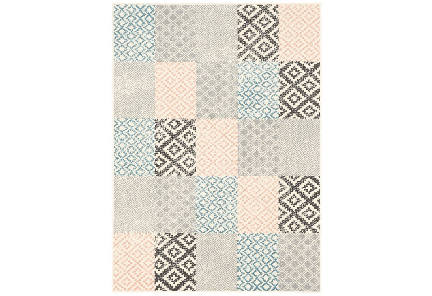 Pergamon Designteppich Designer Teppich Passion Pastell Patchwork, Rechteckig, Höhe: 9 mm von Pergamon