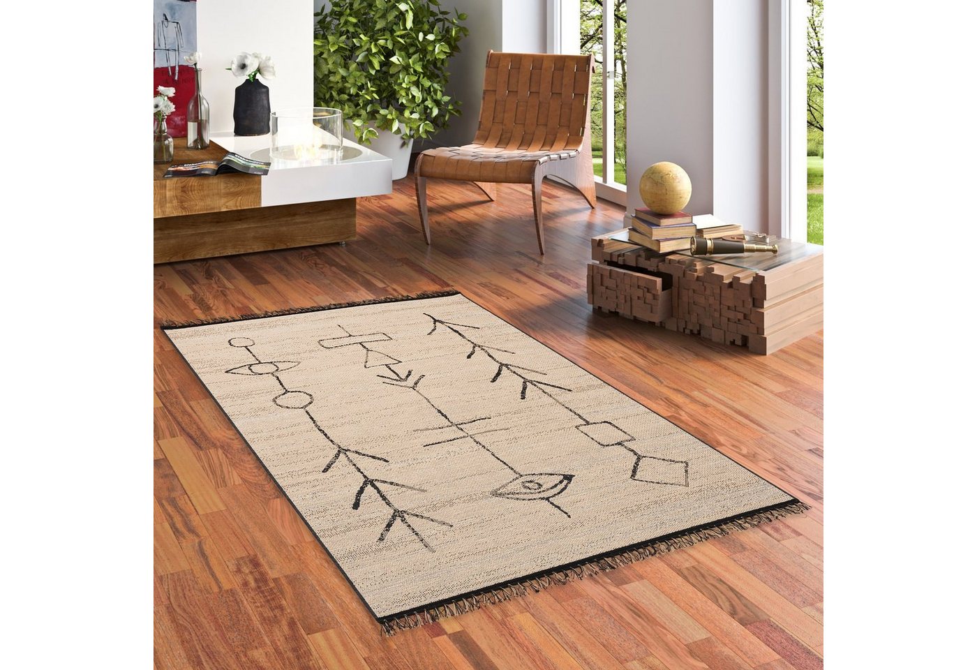 Designteppich Jute Natur Ethno Style Teppich Origin, Pergamon, Rechteckig, Höhe: 4 mm von Pergamon