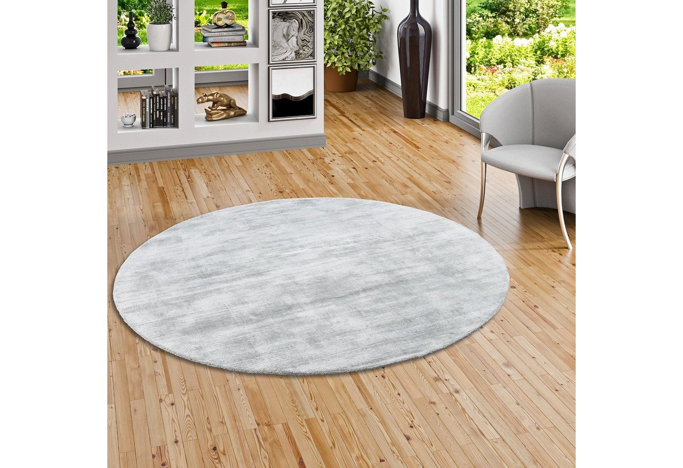 Designteppich Luxus Designer Teppich Roma Rund, Pergamon, Rund, Höhe: 12 mm von Pergamon