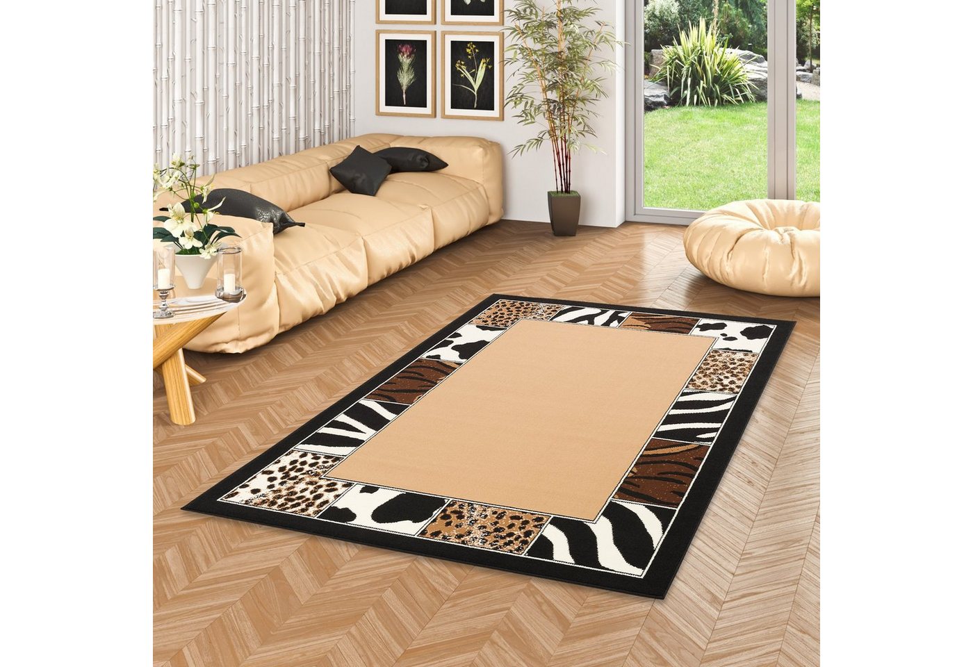 Designteppich Trendline Teppich Afrika Bordüre Beige, Pergamon, Rechteckig, Höhe: 8 mm von Pergamon