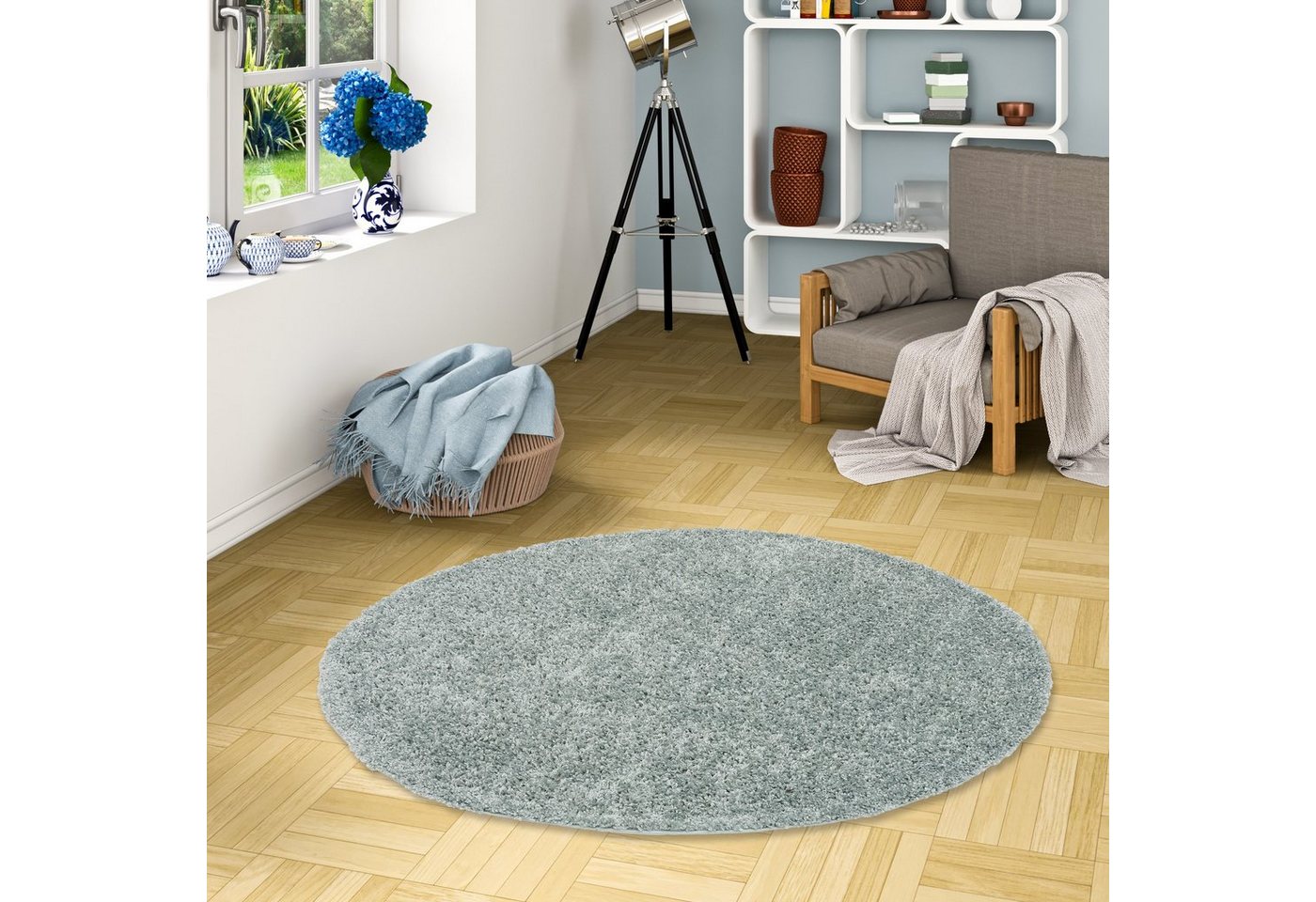 Hochflor-Teppich Hochflor Langflor Shaggy Teppich Comfy Mix Rund, Pergamon, Rund, Höhe: 30 mm von Pergamon