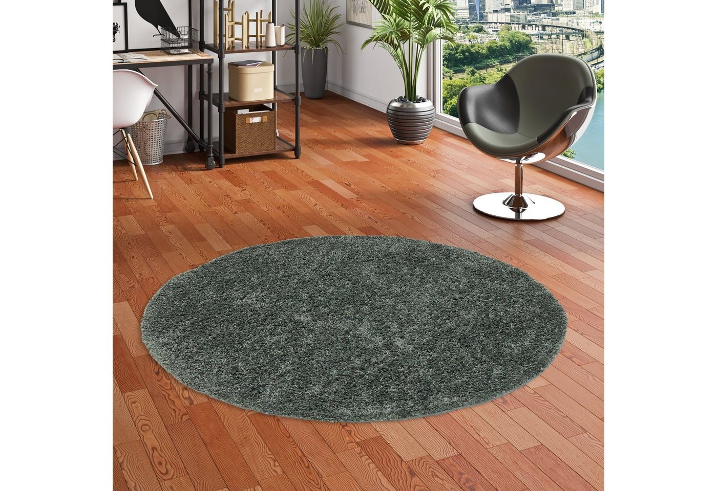 Hochflor-Teppich Hochflor Langflor Shaggy Teppich Comfy Mix Rund, Pergamon, Rund, Höhe: 30 mm von Pergamon