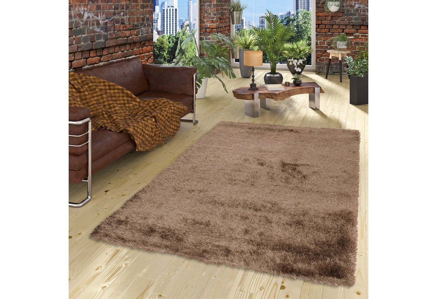 Hochflor-Teppich Hochflor Langflor Shaggy Teppich Glow, Pergamon, Rechteckig, Höhe: 70 mm von Pergamon