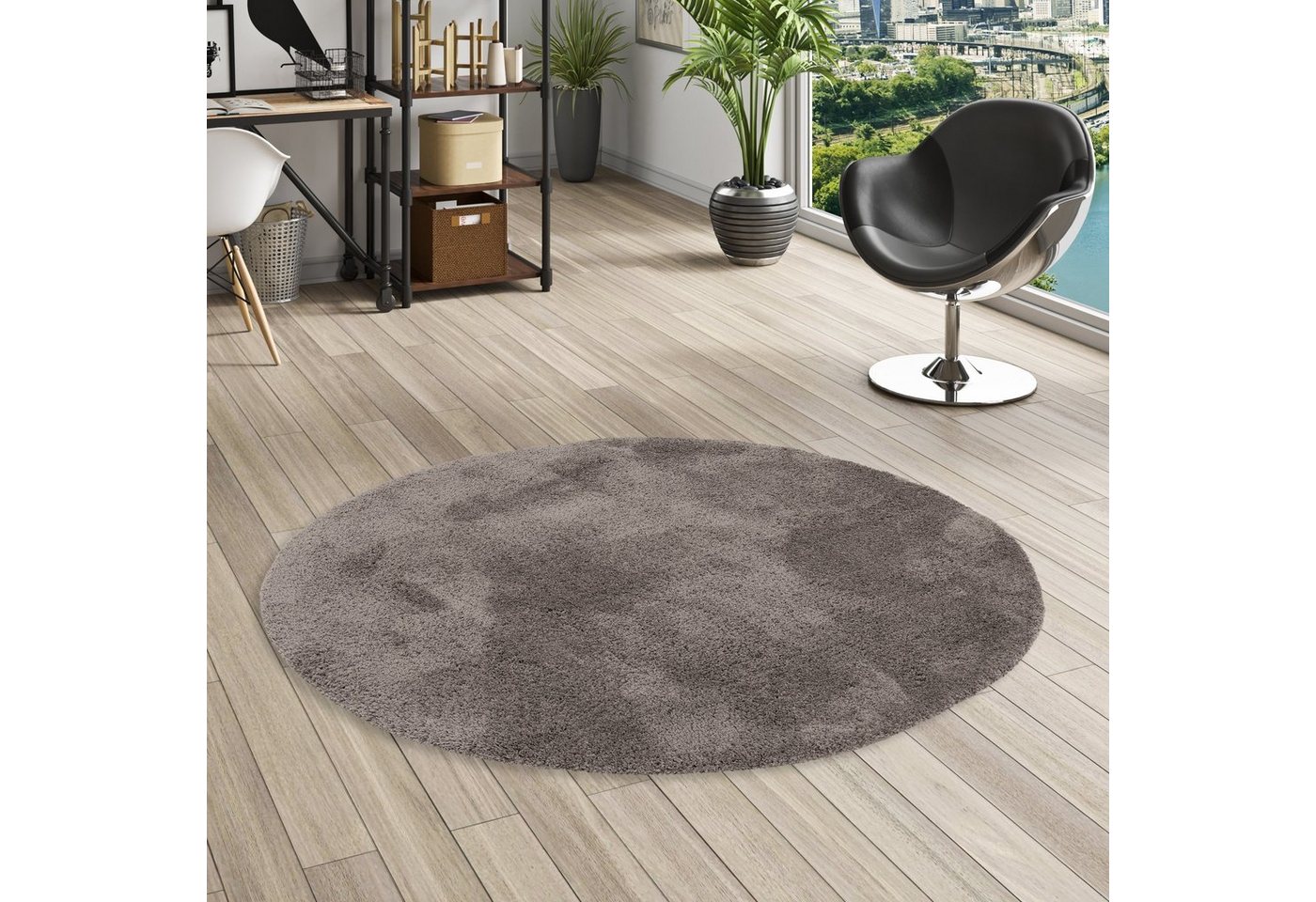 Hochflor-Teppich Luxus Super Hochflor Shaggy Teppich Luca Rund, Pergamon, Rund, Höhe: 30 mm von Pergamon