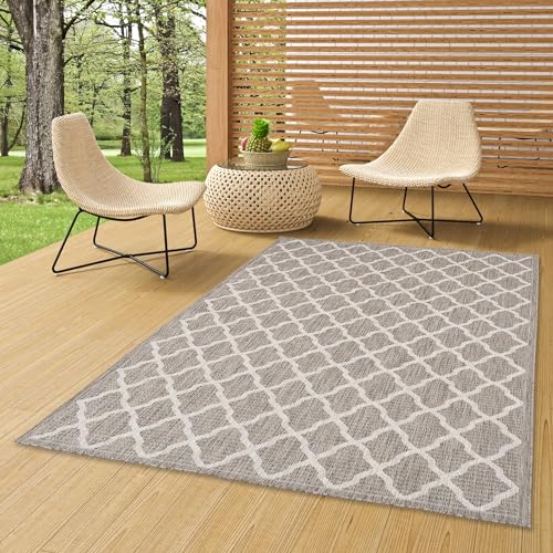 In & Outdoor Flachgewebe Sisaloptik Natur, Terrasse und Balkon, Marokkanisches Muster Teppich Valencia Grau Modern in 5 Größen In & Outdoor Flachgewebe Sisaloptik Natur, Terrasse und Balkon, Marokkanisches Muster Teppich Valencia Grau Modern in 5 Größen von Pergamon