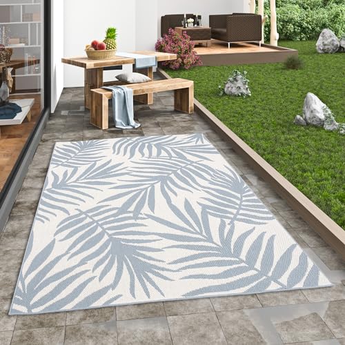 In & Outdoor Flachgewebe Sisaloptik Natur, Terrasse und Balkon Teppich Marbella Blau Creme Blätter in 5 Größen In & Outdoor Flachgewebe Sisaloptik Natur, Terrasse und Balkon Teppich Marbella Blau Creme Blätter in 5 Größen von Pergamon