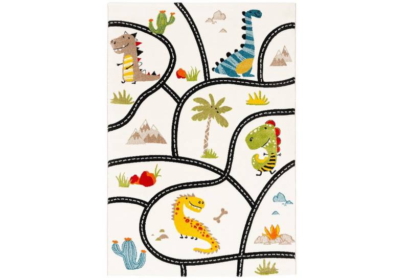 Pergamon Kinderteppich Kinder Teppich Maui Kids Dino Straßenteppich, Rechteckig, Höhe: 13 mm von Pergamon