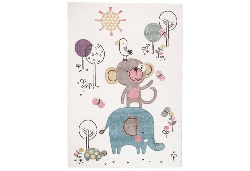 Pergamon Kinderteppich Kinder Teppich Maui Kids Lustige Tiere Bunt, Rechteckig, Höhe: 13 mm von Pergamon