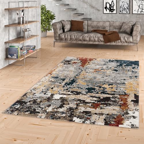 Kurzflor Wohnzimmer Designer Teppich Maui Modern Bunt Mix Verlauf in 5 Größen von Pergamon