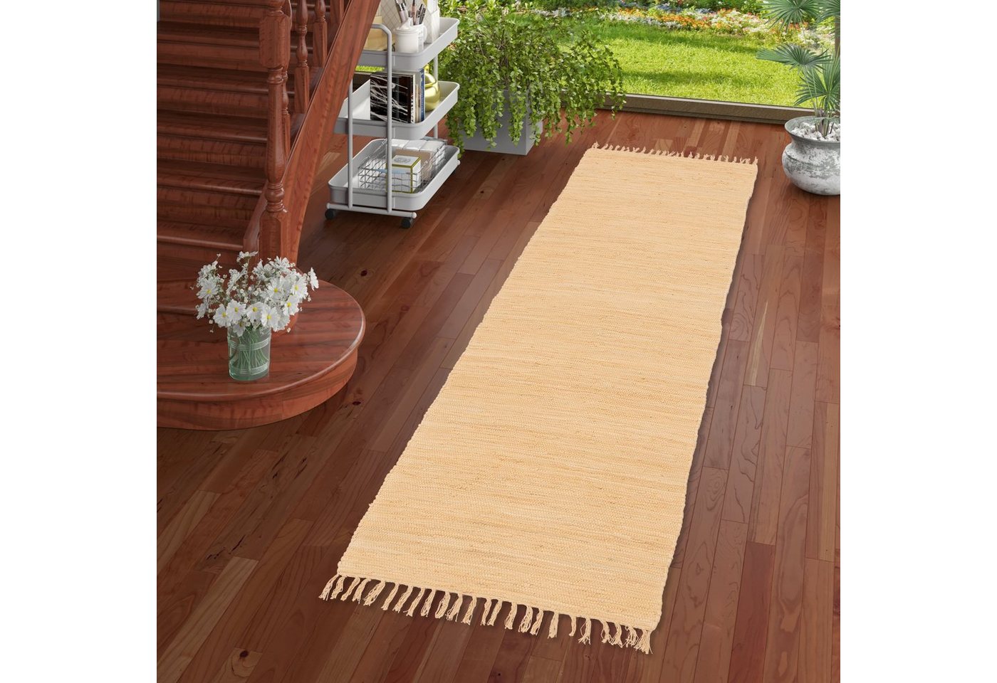 Läufer Baumwolle Natur Teppich Läufer Jolly Cotton, Pergamon, Rechteckig, Höhe: 5 mm von Pergamon
