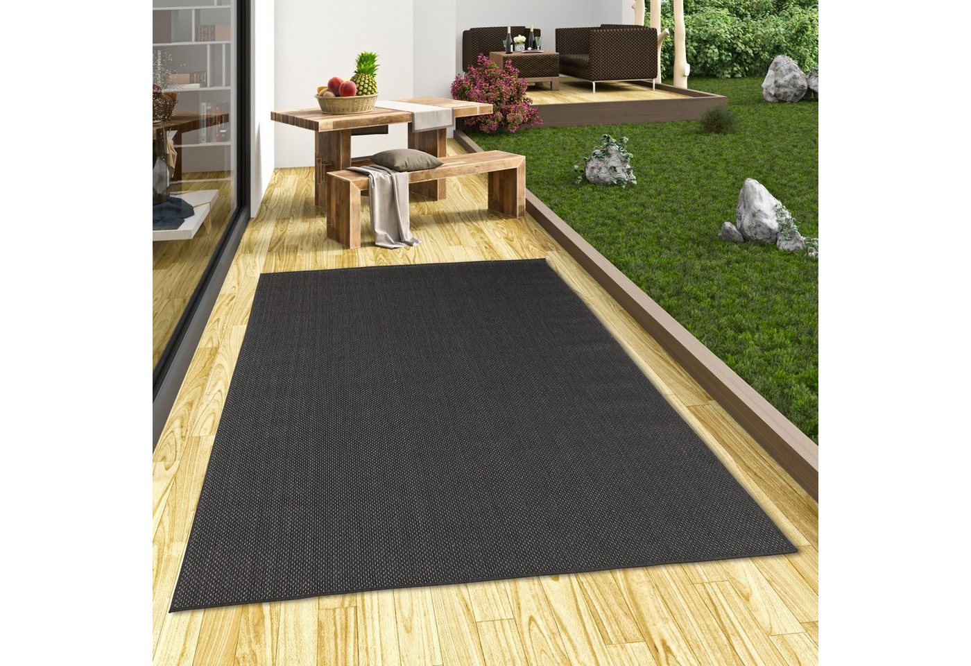 Outdoorteppich In & Outdoor Teppich Flachgewebe Valencia Mix, Pergamon, Rechteckig, Höhe: 4 mm von Pergamon