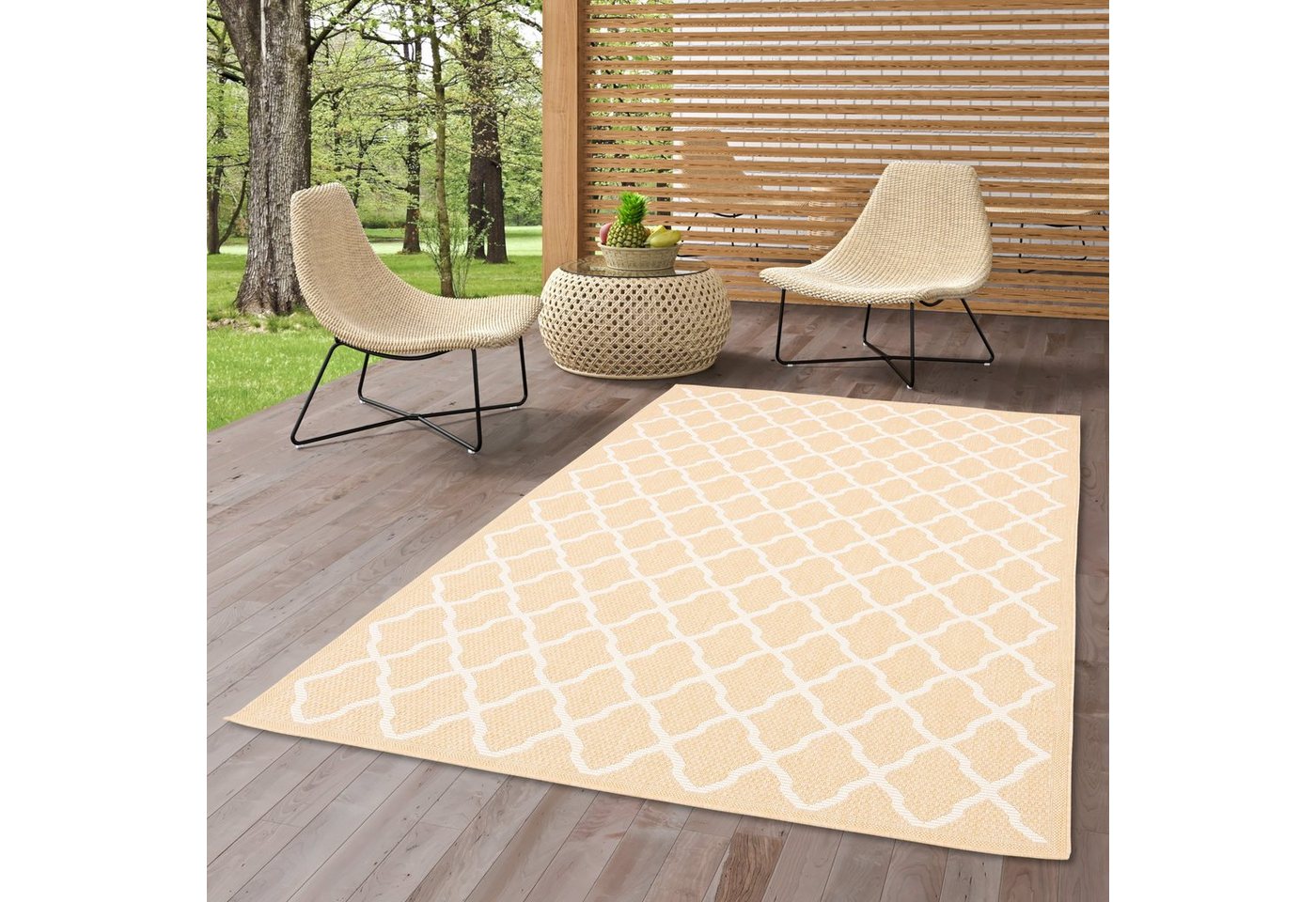 Outdoorteppich In & Outdoor Teppich Flachgewebe Valencia Modern, Pergamon, Rechteckig, Höhe: 4 mm von Pergamon