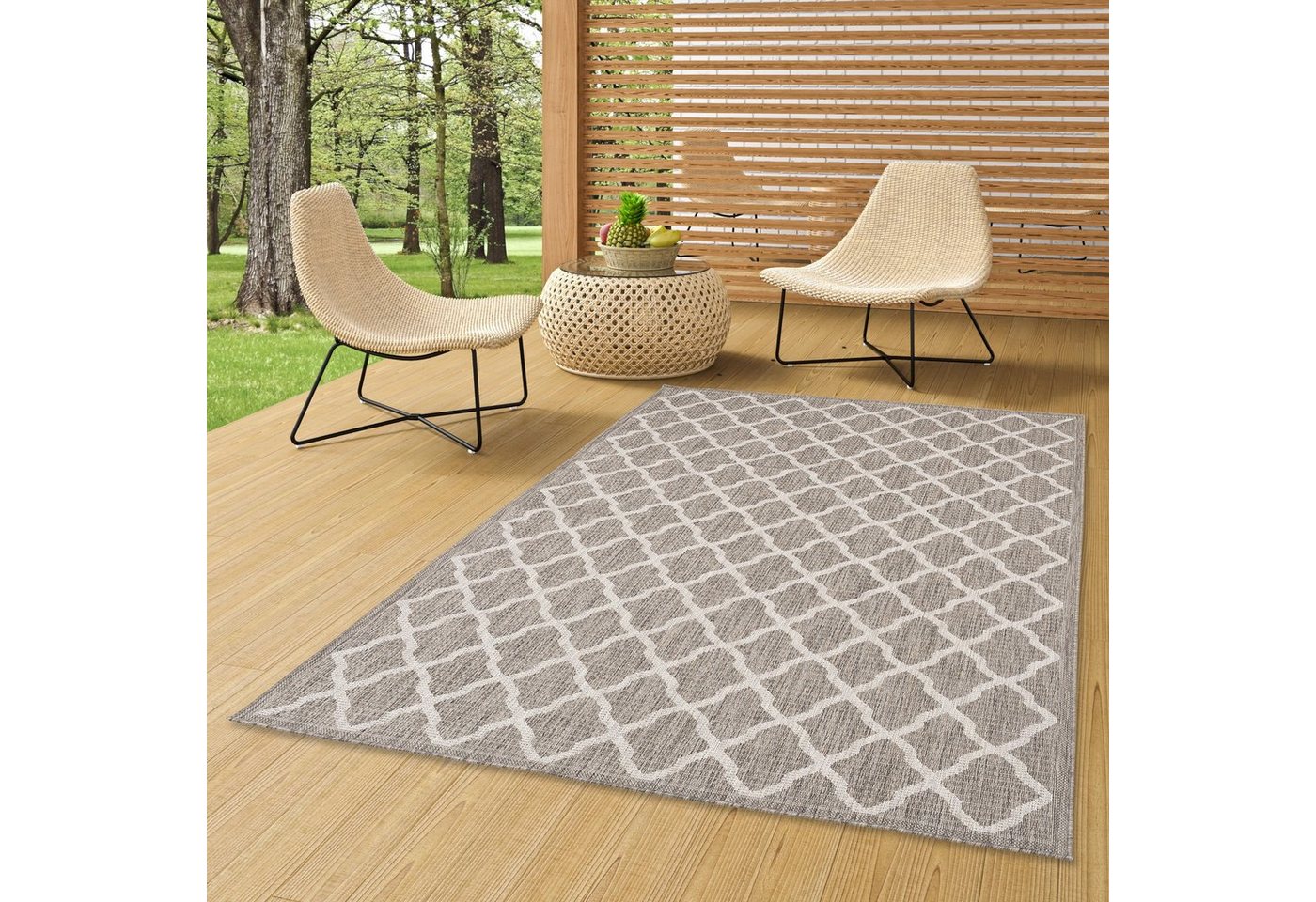 Outdoorteppich In & Outdoor Teppich Flachgewebe Valencia Modern, Pergamon, Rechteckig, Höhe: 4 mm von Pergamon