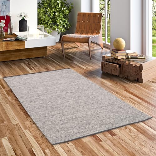 Pergamon Baumwolle Natur Kelim Teppich Easy Grau Meliert in 7 Größen Pergamon Baumwolle Natur Kelim Teppich Easy Grau Meliert in 7 Größen von Pergamon