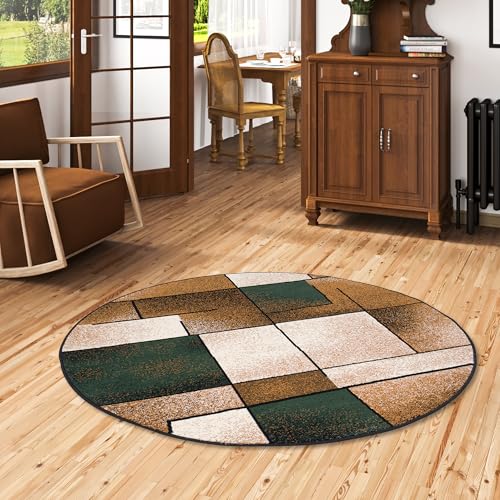 Pergamon Designer Teppich Modern Wohnzimmer Schlafzimmer Esszimmer Kurzflor Brilliant Beige Grün Fantasy von Pergamon