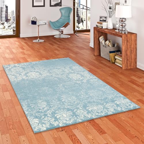Pergamon Designer Teppich Passion Pastell Blau Vintage in 5 Größen von Pergamon