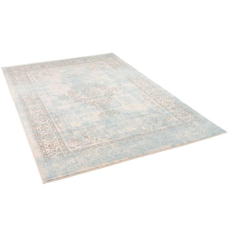 Pergamon Designer Teppich Passion Vintage Bordüre Blau Beige 160x225cm von Pergamon