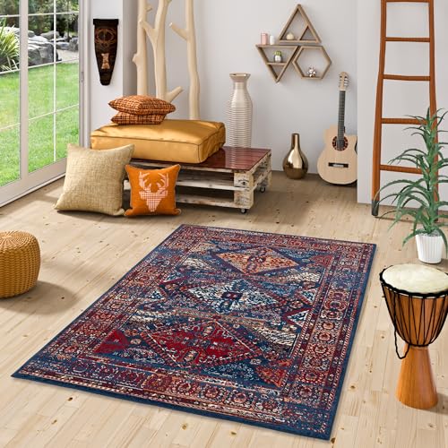 Pergamon Designer Teppich Pop-Vintage Orient Blau Rot Bordüre in 5 Größen Pergamon Designer Teppich Pop-Vintage Orient Blau Rot Bordüre in 5 Größen von Pergamon