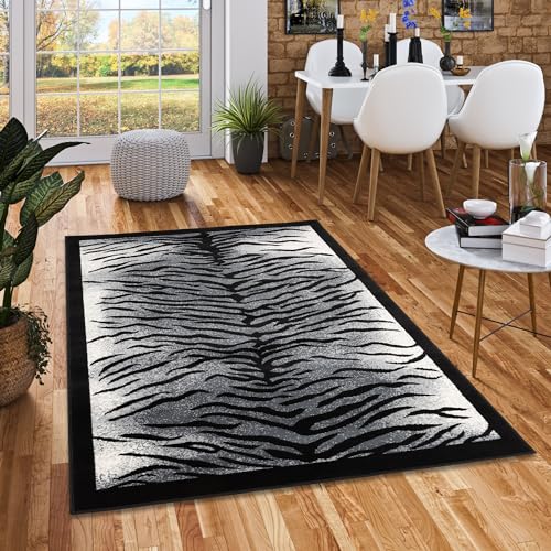 Pergamon Designer Teppich Samba Modern Grau Schwarz Zebra in 5 Größen von Pergamon