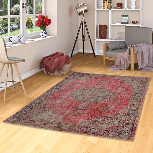 Pergamon Designer Teppich Vintage Zoe Orient Klassik Rot Beige in 5 Größen von Pergamon