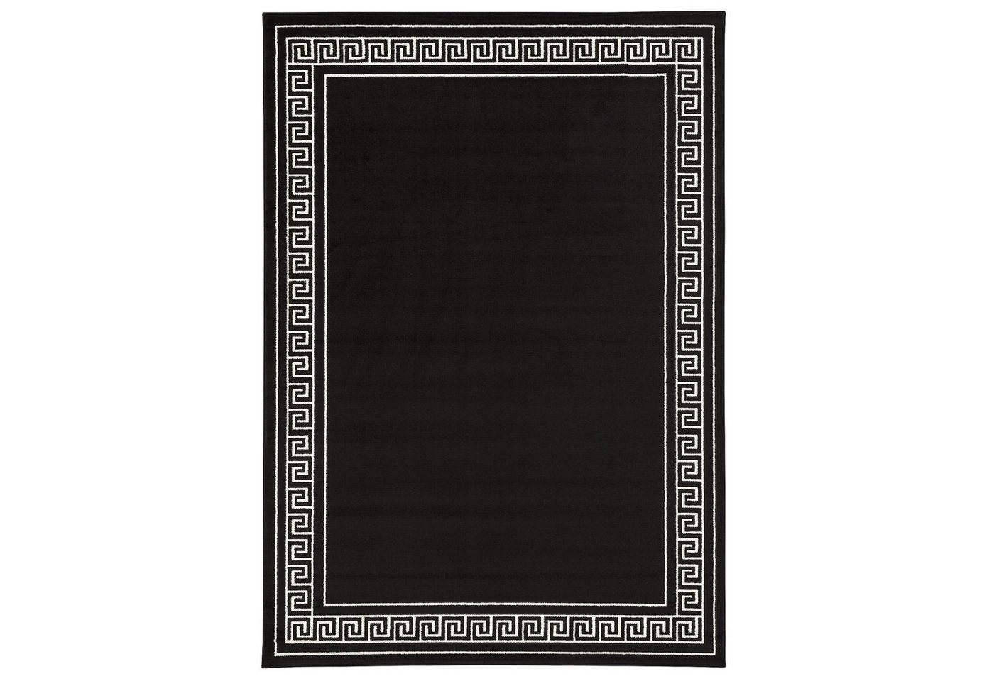 Pergamon Designteppich Trendline Schwarz Weiß Römische Bordüre, Rechteckig, Höhe: 8 mm von Pergamon