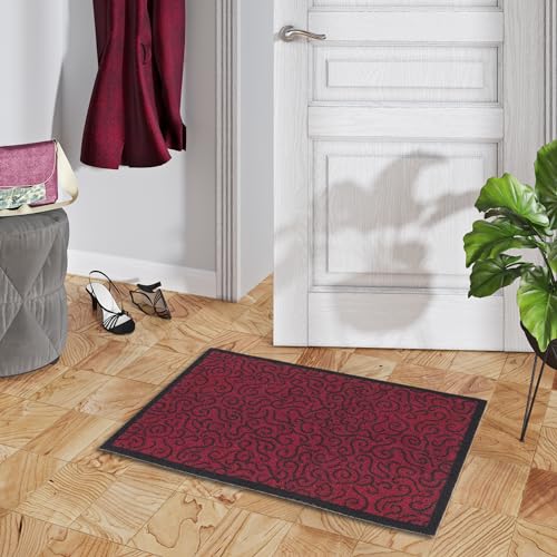 Pergamon Fußmatte Sauberlauf Schmutzfangmatte Waschbar Superclean Rot in 5 Größen von Pergamon