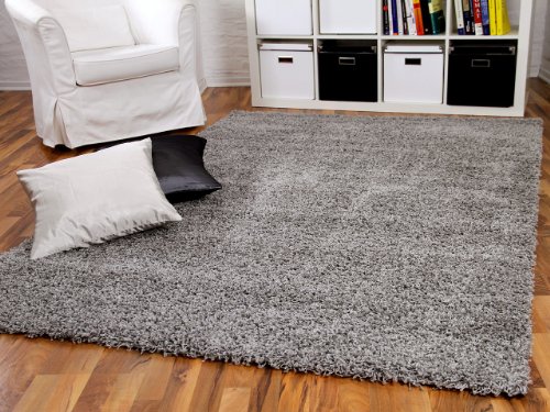 Pergamon Hochflor Langflor Shaggy Teppich Aloha Grau Anthrazit in 8 Größen von Pergamon