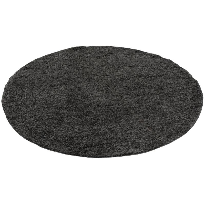Pergamon Hochflor Langflor Teppich Aloha Anthrazit 150cm Rund von Pergamon