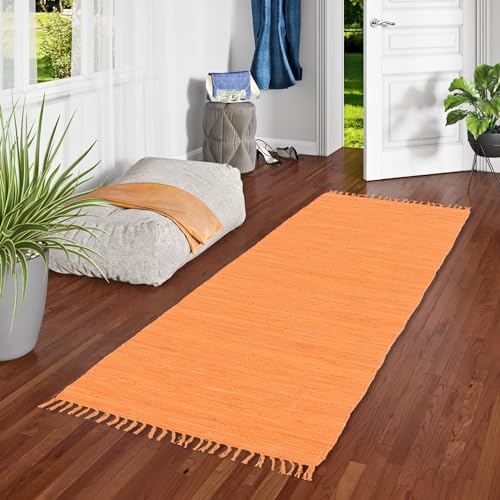 Pergamon Jolly Cotton Teppichläufer 100% Baumwolle - Handgefertigt & waschbar - Küchenläufer, Flurteppich oder Wohnzimmer - pflegeleicht & robust - viele Farben & Größen von Pergamon
