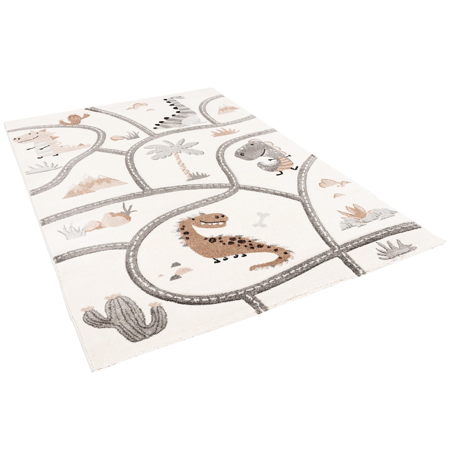 Pergamon Kinder Teppich Maui Kids Dino Straßenteppich Beige 200x290cm von Pergamon