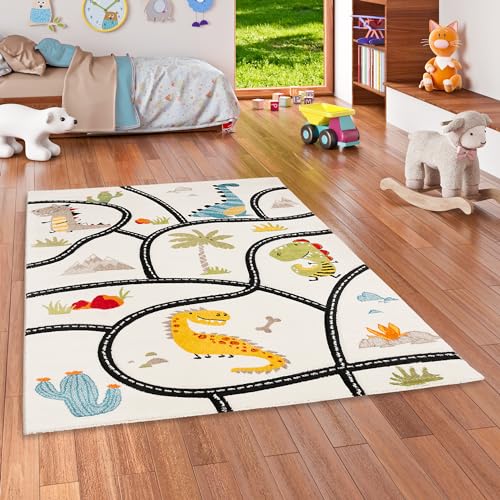 Pergamon Kinder Teppich Maui Kids Dino Straßenteppich Bunt in 5 Größen von Pergamon