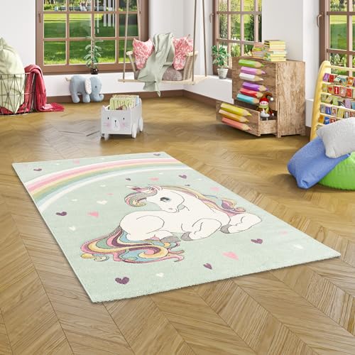 Pergamon Kinder Teppich Maui Kids Einhorn Pastell Mintgrün in 5 Größen von Pergamon