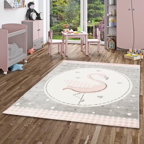 Pergamon Kinder Teppich Maui Kids Pastell Rosa Flamingo in 5 Größen von Pergamon