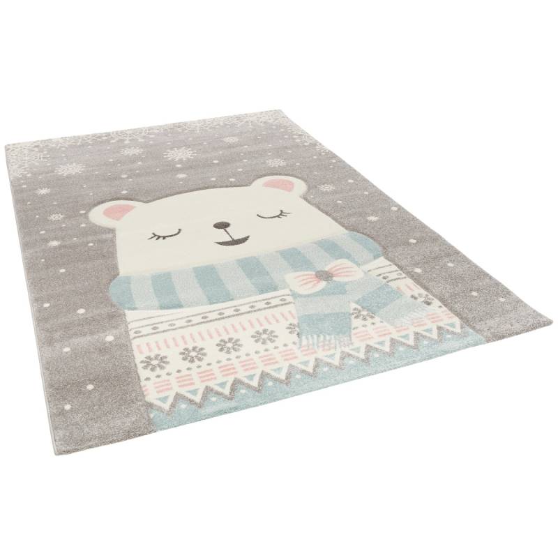 Pergamon Kinder Teppich Maui Kids Schnee Bär Grau 120x170cm von Pergamon