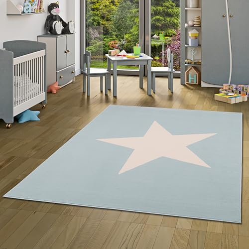 Pergamon Kinder und Jugend Teppich Trendline Stern Pastell Blau in 5 Größen von Pergamon