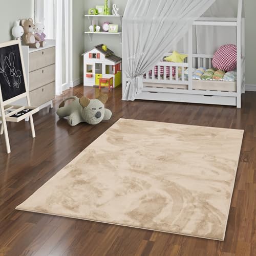 Pergamon Kinderteppich Hochflor Melia Kids Beige - Flauschiger, Einfarbiger Teppich für Kinderzimmer, Weicher und Rutschfester Rücken Pergamon Kinderteppich Hochflor Melia Kids Beige - Flauschiger, Einfarbiger Teppich für Kinderzimmer, Weicher und Rutschfester Rücken von Pergamon