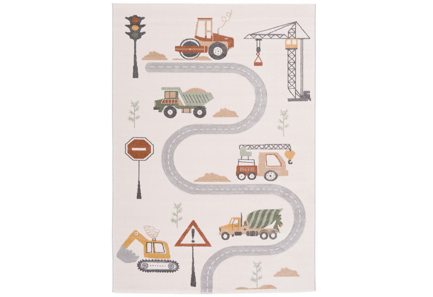 Pergamon Kinderteppich Kinder Teppich Maui Kids Baustelle, Rechteckig, Höhe: 13 mm von Pergamon