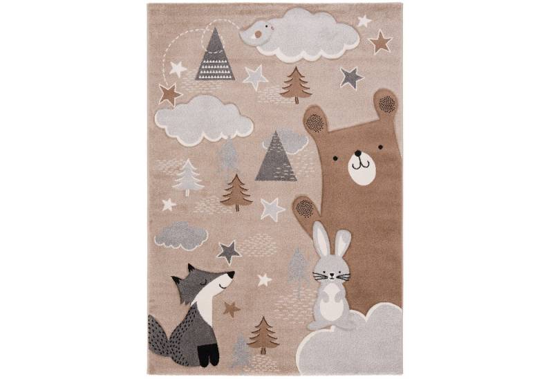 Pergamon Kinderteppich Kinder Teppich Maui Kids Fuchs und Bär, Rechteckig, Höhe: 13 mm von Pergamon