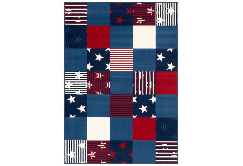 Pergamon Kinderteppich Kinder und Jugend Teppich Samba Karo Sterne, Rechteckig, Höhe: 6 mm von Pergamon