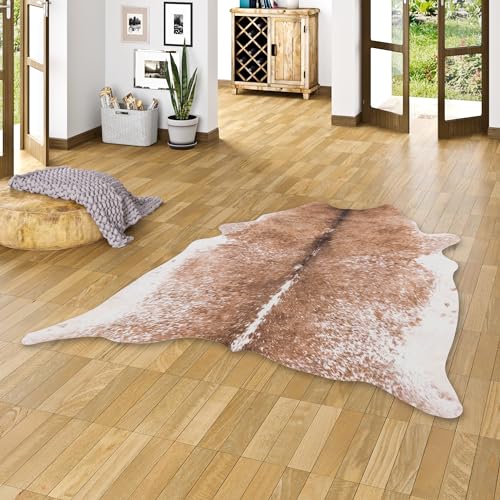 Pergamon Kunstfaser Teppich Rinderfell Braun Creme in 3 Größen Pergamon Kunstfaser Teppich Rinderfell Braun Creme in 3 Größen von Pergamon