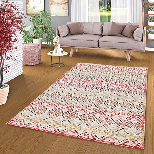 Pergamon Kurzflor Designer Teppich Modern Vintage Orient Muster | Wohnzimmer, Esszimmer, Flur und Diele | Pflegeleicht von Pergamon