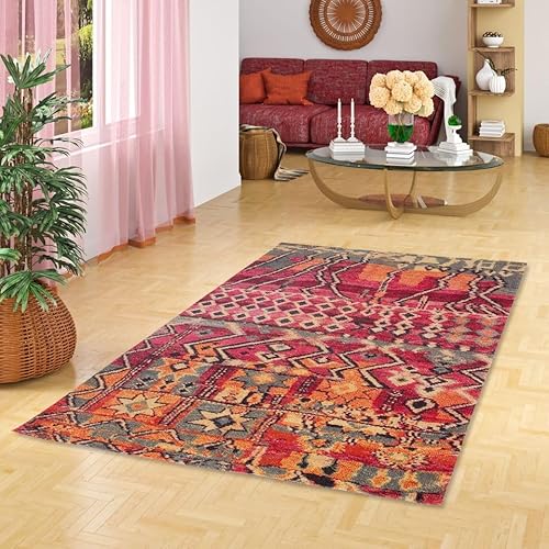 Pergamon Kurzflor Designer Teppich Modern Vintage Orient Muster | Wohnzimmer, Esszimmer, Flur und Diele | Pflegeleicht von Pergamon